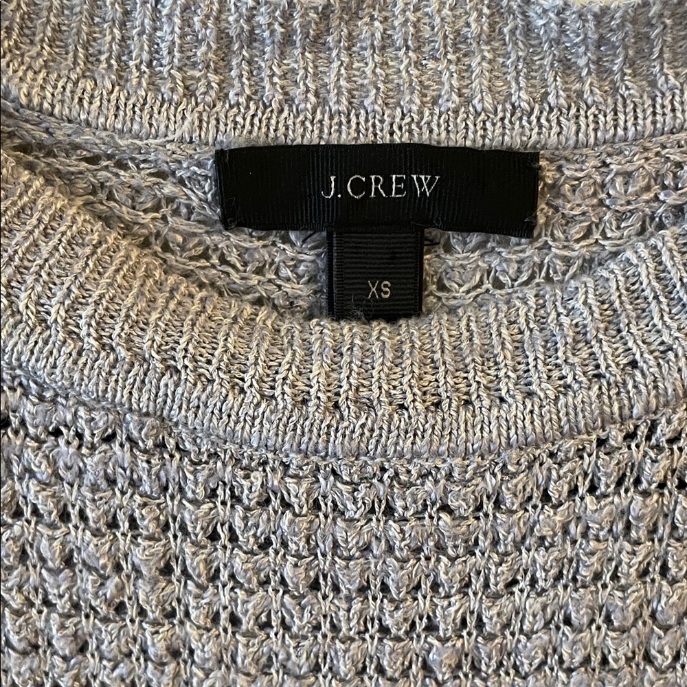 J. Crew Light Gray Textured Sweater Lightweight Size XS. Spring Summer - Picture 5 of 6